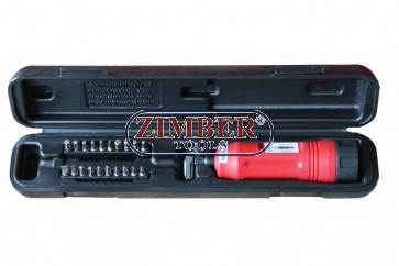 Динамометрична отвертка 1/4" (1-5 Nm) с накрайници - ZR-16SDTS14 - ZIMBER- PROFESSIONAL
