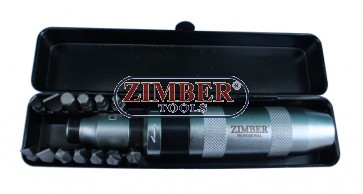 Отвертка ударна с накрайници к-т 13 части (ZR-14ID121301) - ZIMBER-PROFESSIONAL