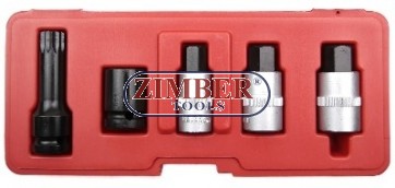 Комплект вложки (Ключове) за  монтаж и демонтаж капачки за главини 5бр VAG, Mercedes Benz - ZR-36HNK - ZIMBER-PROFESSIONAL