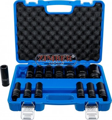 Вложки ударни удължени 1/2", 10-32mm. комплект 14части - 5207-Bgs technic Germany.