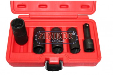 К-т комбинирани вложки/екстрактори 1/2" Dr. 17-mm, 19-mm, 21-mm, 22-mm - ZR-36FIWNRS - ZIMBER-PROFESSIONAL