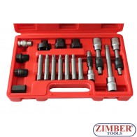 К-т за демонтаж на шаибите на алтернатори 18 части, ZT-04609 - SMANN TOOLS 