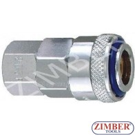Накрайник за въздух 1/4" ZDC-2 стомана , ZL-20SFT - ZIMBER PROFESSIONAL