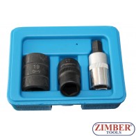 Вложки пентагони к-т 1/2" - 10мм, 14мм, 19мм, ZR-36PS312 - ZIMBER PROFESSIONAL