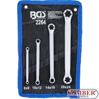 Ключове звезди E к-т 4 бр - E6xE8; E10xE12; E14xE18; E20xE24  (2264) - BGS PROFESSIONAL