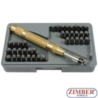 Цифри и букви за Ръчно Автоматично набиване  36 в 1  к-т, ZR-18APS37 - ZIMBER PROFESSIONAL