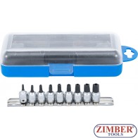 Комплект TORX Петостен на вложка 1/4", 9 части - 2355 - BGS technic.