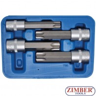 Комплект бит на вложка TORX T-70,  T-80,  T-90,  T-100, 1/2  4- броя -  5103 - BGS technic.