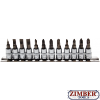 К-т накрайници на вложки SL/ PH/PZ- 1/4" -12 бр -2163  - BGS-PROFESSIONAL 