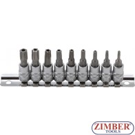 К-кт TORX 1/4 с дупка на вложка T10 - T50 | 9 части. 2165 - BGS technic.