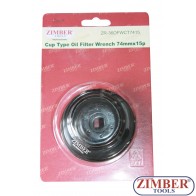Чашка за маслен филтър, 74 mm x 15p - Audi, Chrysler, GM, Rover - ZR-36OFWCT7415 - ZIMBER-PROFESSIONAL