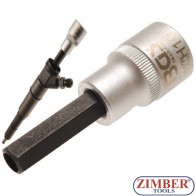 Шестограм с дупка на вложка 10мм за разглобяване на инжектори - 4478- BGS-PROFESSIONAL