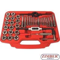 Метчици и плашки к-т 40 части -ZR-36TDS40- ZIMBER PROFESSIONAL
