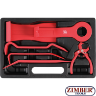 Комплект инструменти демонтиране на щипки за кори на врати 6 части -1325 -  Bgs technic- Kraftmann. 