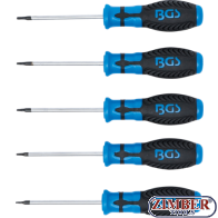 Отвертки комплект  T6, T7,T8,T9 - T10 | Torx 5 части. 6828 - BGS technic.