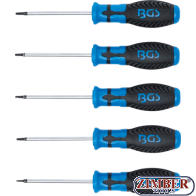 Отвертки комплект T6, T7, T8, T9, T10 | Torx | 80-mm, 5 части  - 6826 - BGS technic.