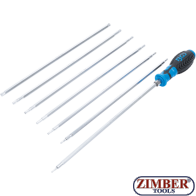 Комплект удължени сменяеми отвертки Torx  T10 - T15 - T20 - T25 - T27 - T30 | 300-mm, 8 бр - 2326 - BGS technic