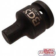 Шестограм ударна на вложка 17-mm Hexagon, 3/4". 5054-17 - BGS technic. 