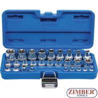 Комплект E вложки (звезди)  на (1/2"), (1/4") | E4 - E24 | 28 бр. - 70099- BGS technic.