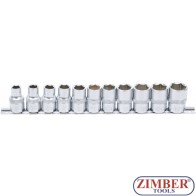 Вложки къси шестостенни 12.5 mm (1/2") Drive | 10 - 21 mm | 11 pcs. - 9106 - BGS technic.
