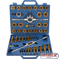 Метчици и плашки с титанова покрития M6 - M24,  к-т 45 части - 1899 - BGS technic.