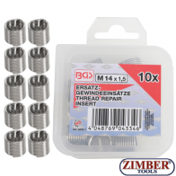 Втулки за възстановяване на резби M14 x 1.5 mm, 10 части, 9430-1- BGS-PROFESSIONAL