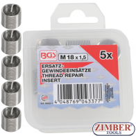 Втулки за възстановяване на резби M16 x 1.5 mm, 5-бр. - 9432-1- BGS-PROFESSIONAL