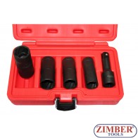 К-т комбинирани вложки/екстрактори 1/2" Dr. 17-mm, 19-mm, 21-mm, 22-mm - ZR-36FIWNRS - ZIMBER-PROFESSIONAL