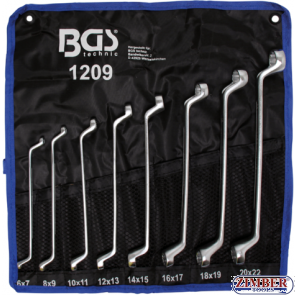 Комплект ключове лули двустранни 6 x 7-mm - 20 x 22 mm. 8 бр. (1209) - BGS technic