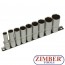Socket Set, 12-point, deep | 12.5 mm (1/2") Drive | 10 - 24 mm | 9 pcs. - ZB-5253 - BGS-technic.
